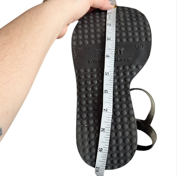 Vintage Y2K Esprit Platform Chunky Wedge Sandals Olive Green Gold Embroidery - Picture 4 of 9